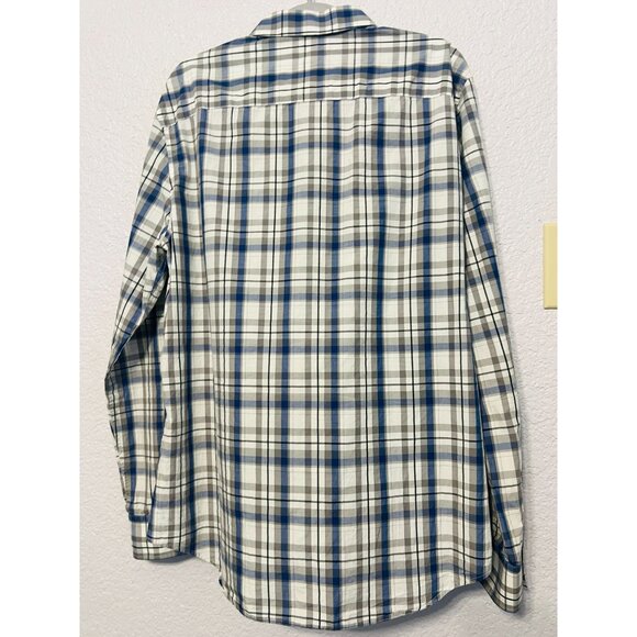 Calvin Klein Mens L/G Slim Fit Plaid Cotton Shirt Blue/Gray Long Sleeve Non-Iron - Picture 2 of 6